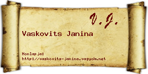 Vaskovits Janina névjegykártya